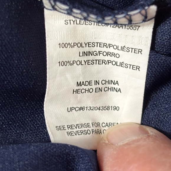 Halo Blue Lace Sheath Dress with 3/4 Sleeves and Scoop Neck size Large - Picture 3 of 5